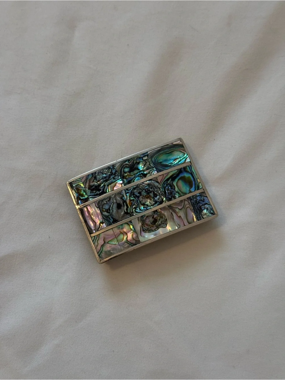 Vintage Alpaca and Abalone Belt Buckle (No Belt)
